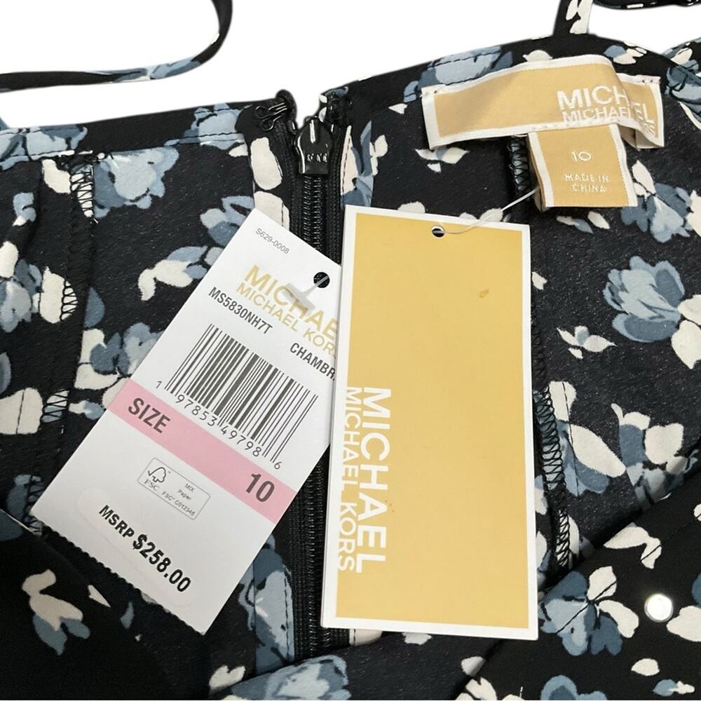 MICHAEL Michael Kors Studded Floral Print Crepe Mini Dress Size 10 NWT - Picture 5 of 11